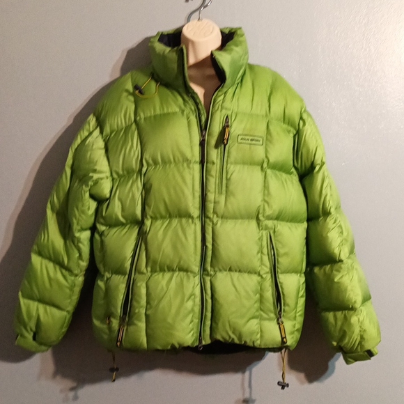 Polo sport Ralph Lauren women's vintage lime green hooded puffer coat size XL - Picture 6 of 17